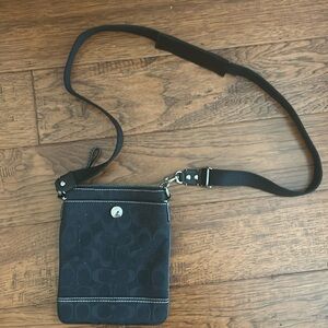ONLY USED A FEW TIMES: Black Coach Small Fabric Crossbody